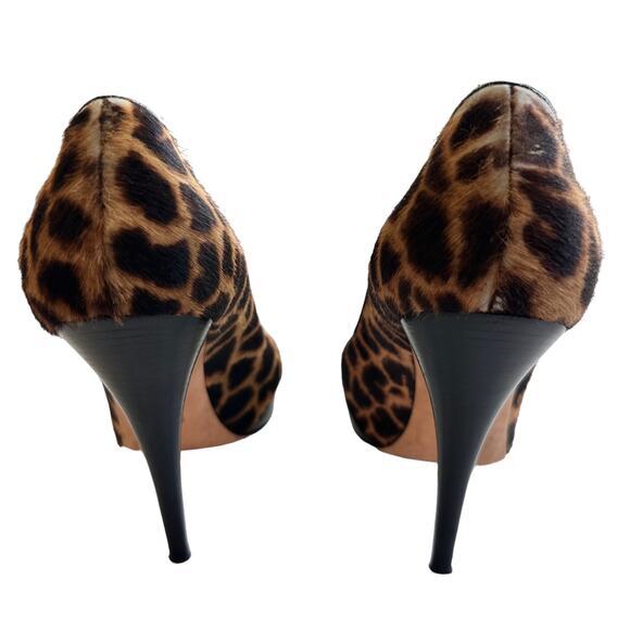 FENDI Leopard Print Calf Hair cap toe Pumps size 39 - Picture 5 of 10